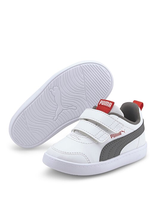 Puma Gri - Kırmızı Erkek Çocuk Yürüyüş Ayakkabısı 37154312 Courtflex V2 V PS 1