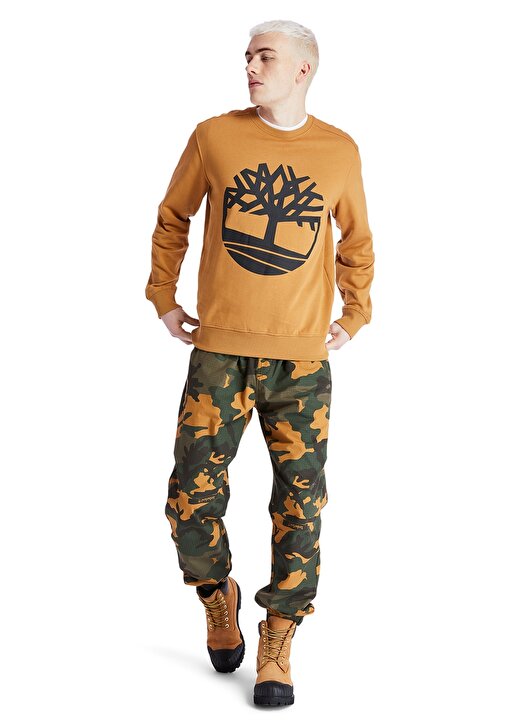 Timberland O Yaka Regular Fit Baskılı Sarı Erkek Sweatshirt - TB0A2BJ8P571 YC Core Treelogo Sweat 1