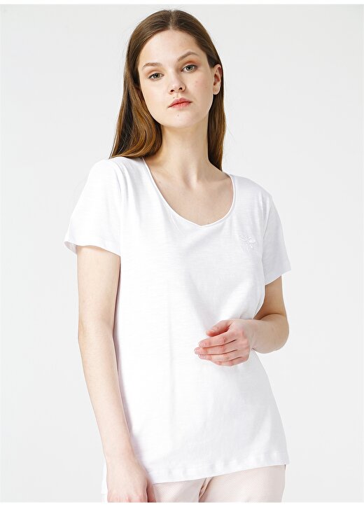 Hummel ALMA Beyaz Kadın T-Shirt 910953-9001 2