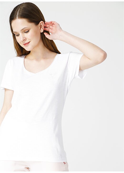 Hummel ALMA Beyaz Kadın T-Shirt 910953-9001 3