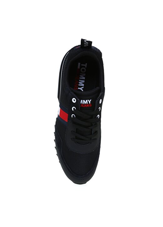 Tommy Hilfiger Basic Bağcıklı Siyah Erkek Sneaker 4