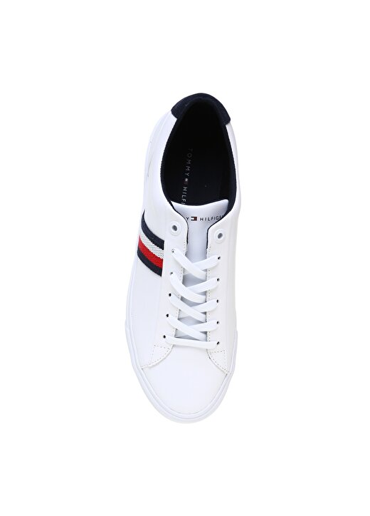 Tommy Hilfiger Erkek Beyaz Bağcıklı Sneaker 4