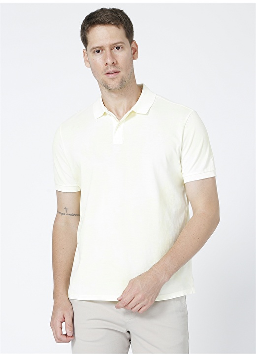 Network Polo Yaka Sarı Batik Erkek T-Shirt 1