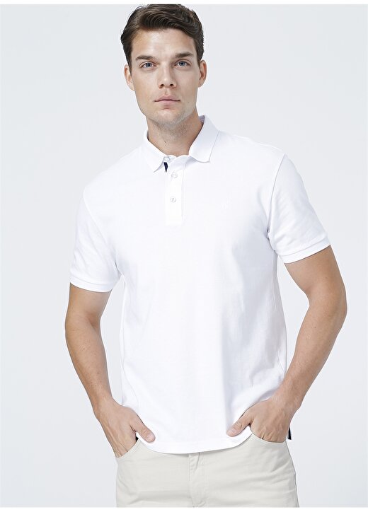 Network Polo Yaka Beyaz Erkek T-Shirt 3