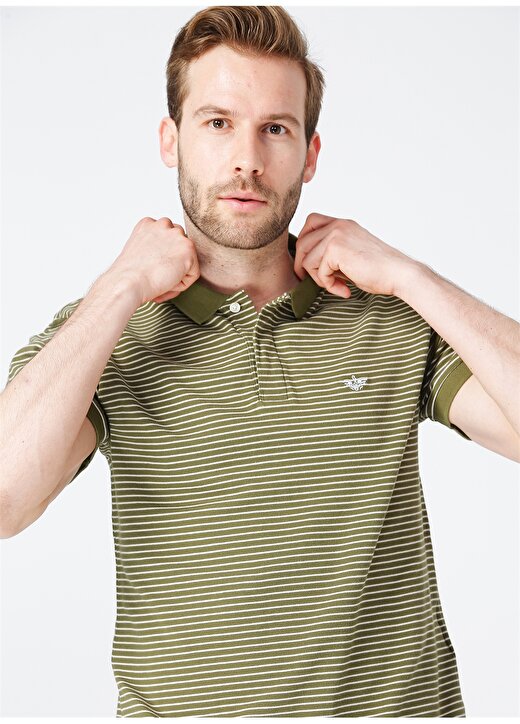 Dockers Çizgili Yeşil Erkek T-Shirt 3