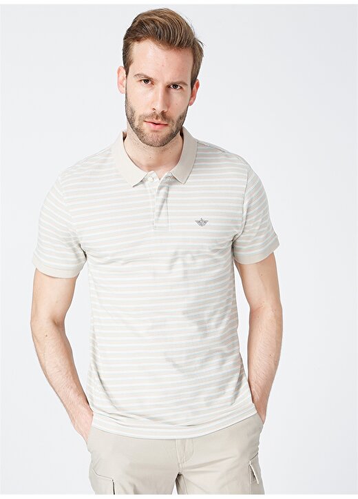 Dockers Yatay Çizgili Beyaz Erkek T-Shirt 3