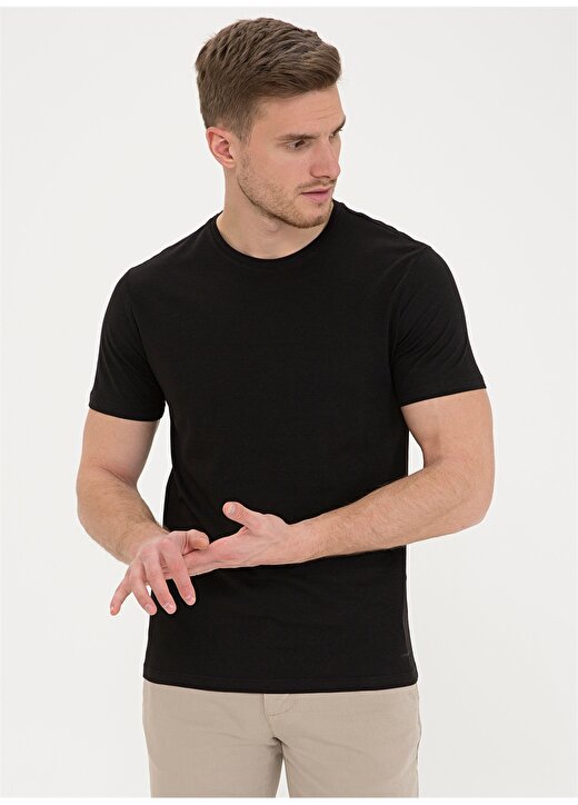 Pierre Cardin Erkek Siyah T-Shirt 1