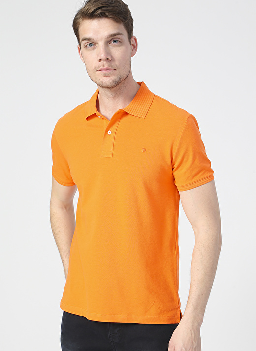 Pierre Cardin Slim Fit Düz Turuncu Erkek T-Shirt 2