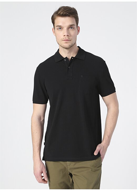 Pierre Cardin Polo Yaka Düz Siyah Erkek Polo T-Shirt EARTH-R 1