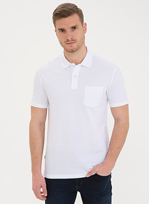 Pierre Cardin Erkek Polo Yaka Beyaz T-Shirt 1