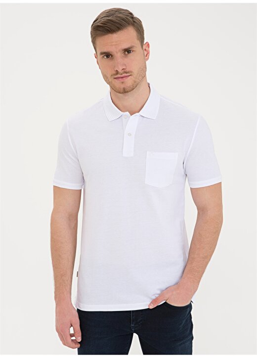 Pierre Cardin Erkek Polo Yaka Beyaz T-Shirt 1