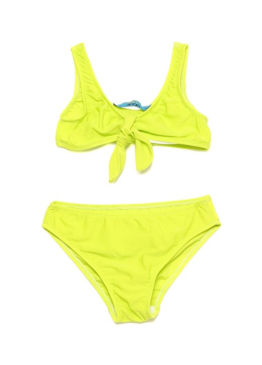 Funky Rocks Kalın Askılı Normal Bel Kuşak Detaylı Neon Yeşil Kız Çocuk Bikini Takımı 1
