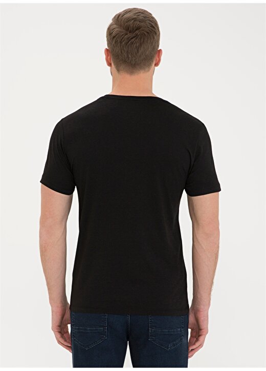 Pierre Cardin Erkek Siyah V Yaka T-Shirt 3