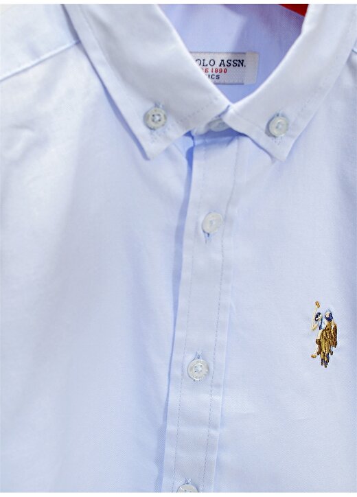 U.S. Polo Assn. Desenli Açık Mavi Erkek Çocuk Gömlek CEDCOLORKIDS021Y-VR003 3