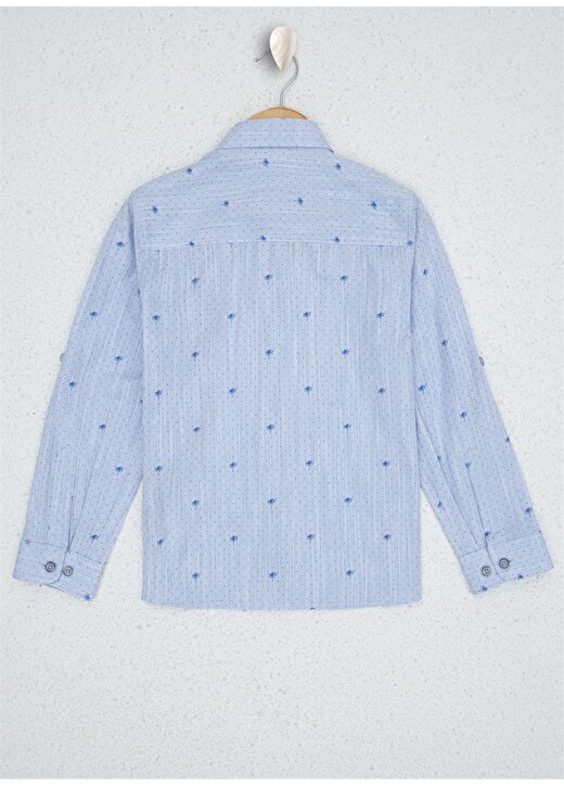 U.S. Polo Assn. Gömlek Comfort Fit Desenli Mavi Erkek Çocuk Gömlek 2