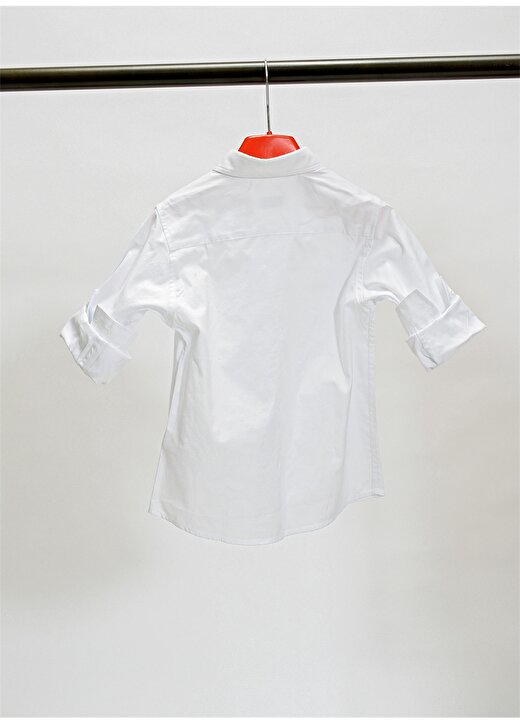 U.S. Polo Assn. Desenli Beyaz Erkek Çocuk Gömlek CEDCOLORKIDS021Y-VR013 2