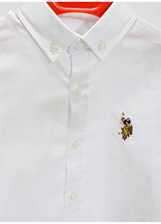 U.S. Polo Assn. Desenli Beyaz Erkek Çocuk Gömlek CEDCOLORKIDS021Y-VR013 3