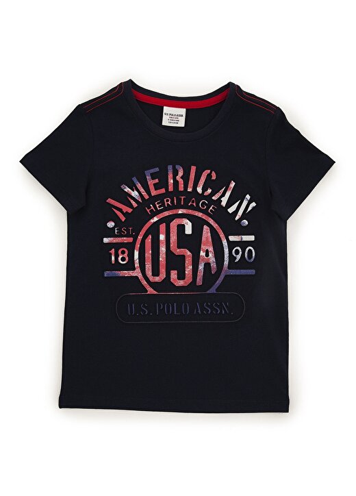 U.S. Polo Assn. Baskılı Lacivert Erkek Çocuk T-Shirt 1224587 1