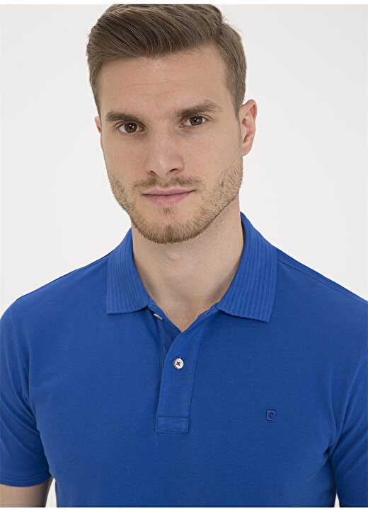 Pierre Cardin Polo Yaka Düz Mavi Erkek Polo T-Shirt EARTH 2