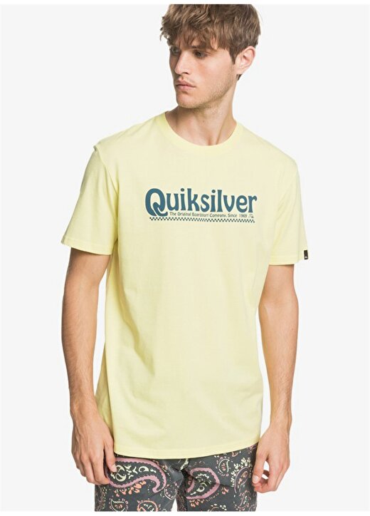Quiksilver O Yaka Baskılı Sarı Erkek T-Shirt 3