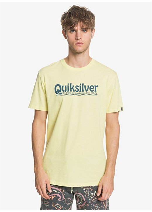 Quiksilver O Yaka Baskılı Sarı Erkek T-Shirt 4