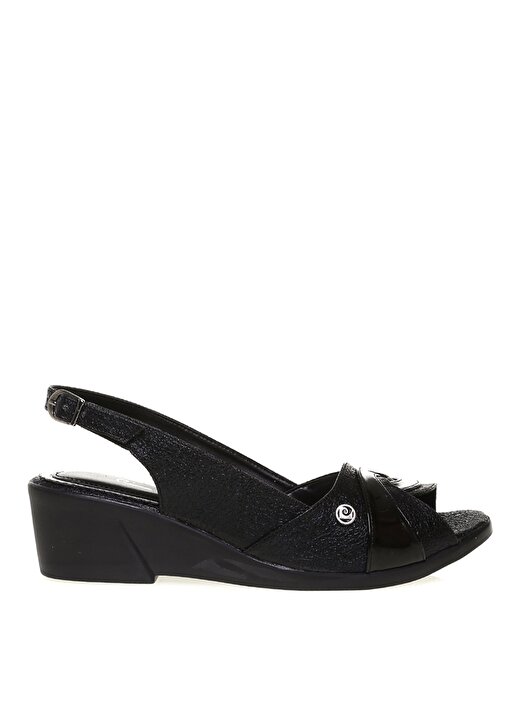 Pierre Cardin PC-6663 Kemerli Siyah Kadın Topuklu Ayakkabı 1