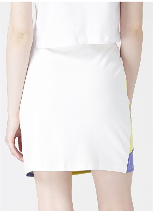Fabrika Sports Mini Basic Düz Mor - Beyaz Kadın Etek 4