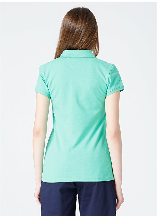 U.S. Polo Assn. Polo Yaka Düz Yeşil Kadın T-Shirt GTP-IY021 4