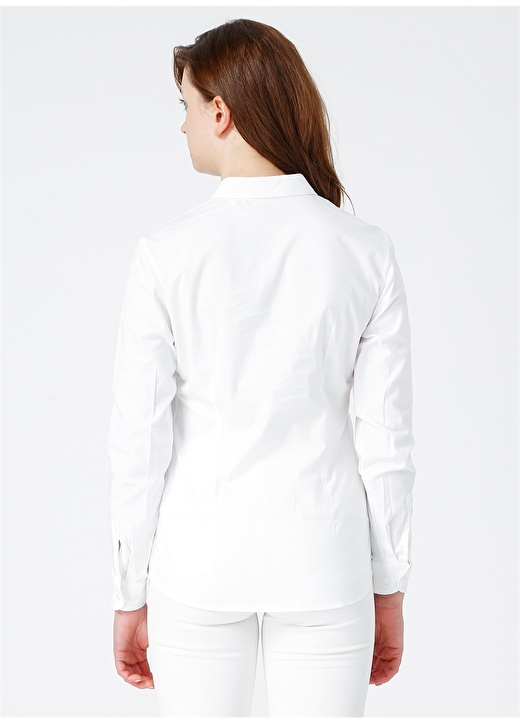 U.S. Polo Assn. Kadın Slim Fit Gömlek Yaka Beyaz Gömlek 4