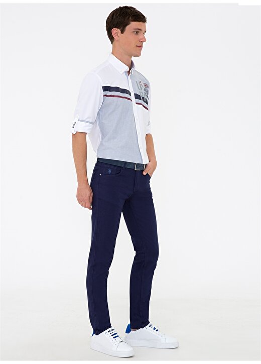 U.S. Polo Assn. Dernest21y Normal Bel Slim Fit Düz Lacivert Erkek Pantolon 2