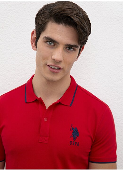 U.S. Polo Assn. Polo Yaka Düz Kırmızı Erkek Polo T-Shirt GSD01IY021 3