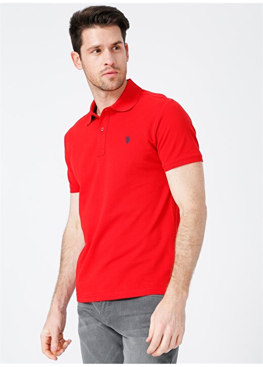 U.S. Polo Assn. Polo Yaka Düz Kırmızı Erkek Polo T-Shirt GTP04IY021 2