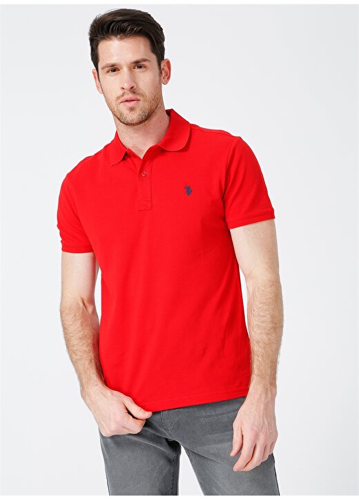 U.S. Polo Assn. Polo Yaka Düz Kırmızı Erkek Polo T-Shirt GTP04IY021 3