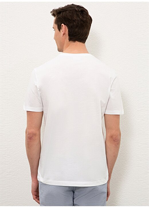 U.S. Polo Assn. Erkek Beyaz V Yaka T-Shirt 3