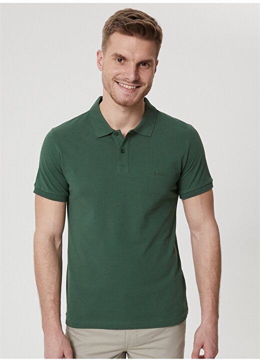 Lee Cooper Düz Koyu Yeşil Erkek Polo T-Shirt 212 LCM 242044 TWINS K. YESIL POLO 2