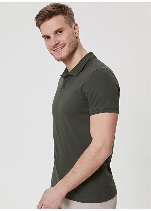 Lee Cooper Düz Yağ Yeşili Erkek Polo T-Shirt 212 LCM 242044 TWINS OLIVE POLO 2