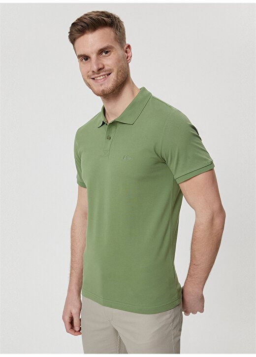 Lee Cooper Düz Yeşil Erkek Polo T-Shirt 212 LCM 242044 TWINS YESIL POLO 3