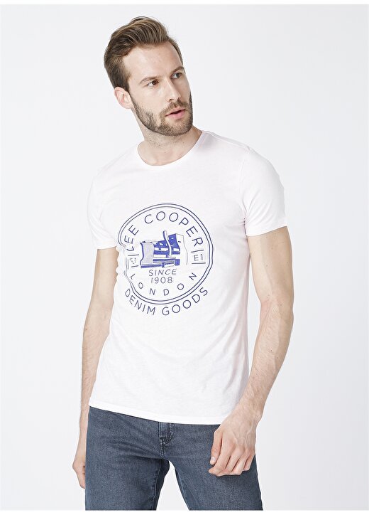 Lee Cooper O Yaka Pembe Baskılı Erkek T-Shirt 2