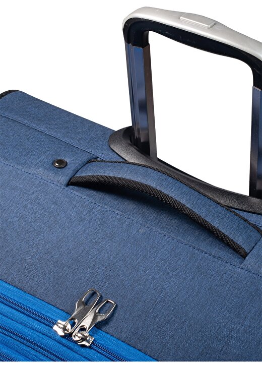 Nasa U.S Nova Tekerli Kabin Boy Mavi Çekçekli Kumaş Valiz 4