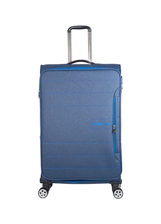 Nasa U.S Nova Büyük Boy Mavi Çekçekli Kumaş Valiz 1