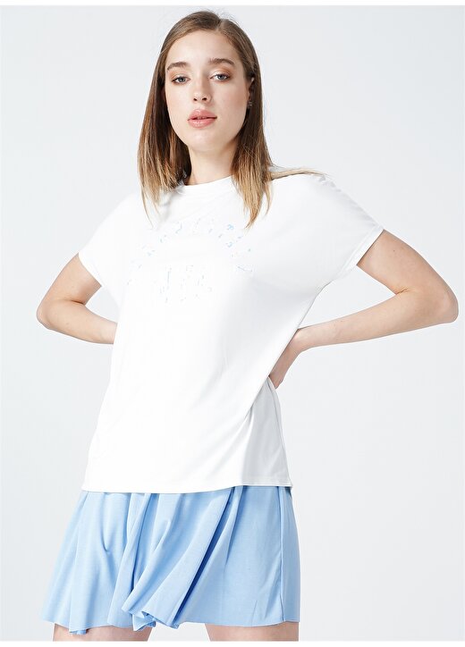 Aoropostale Y-Pecih Yuvarlak Yaka Kısa Kollu Bol Kesim Beyaz Kadın T-Shirt 1