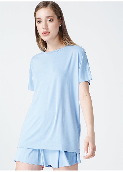 Aeropostale Y-Longue Kısa Kollu Mavi Kadın T-Shirt 2