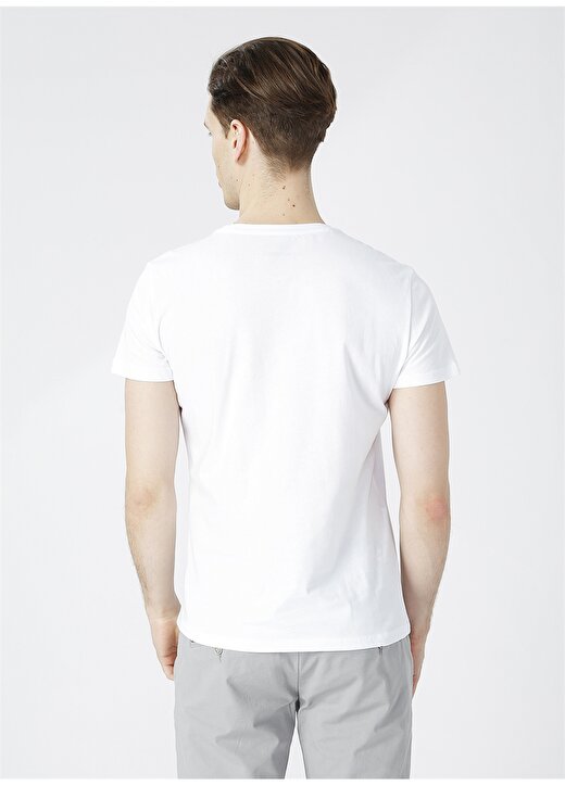 Loft Erkek Beyaz Bisiklet Yaka T-Shirt 4