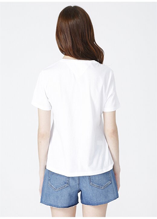 Tommy Jeans Slim Fit Beyaz Kadın T-Shirt 3