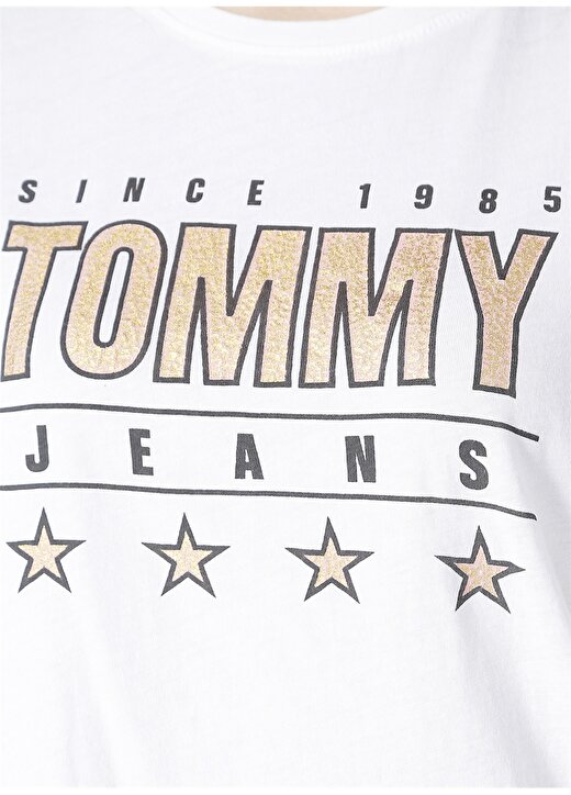 Tommy Jeans Slim Fit Beyaz Kadın T-Shirt 4