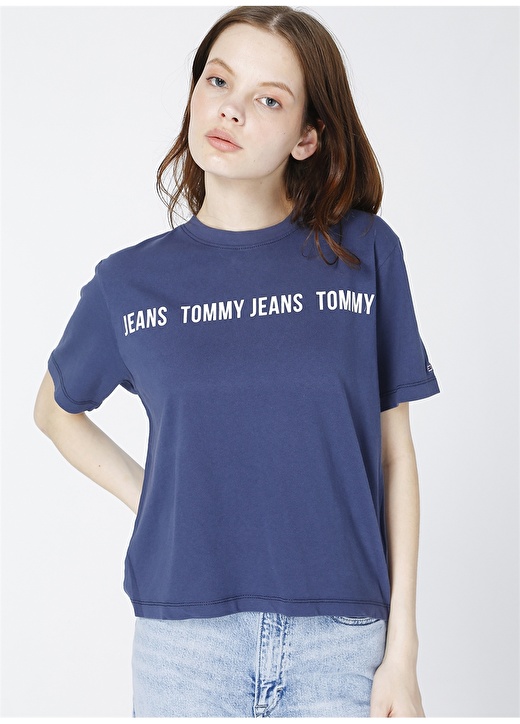 Tommy Jeans Box Fit Mavi Kadın T-Shirt 3