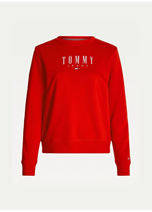 Tommy Jeans Kadın Kırmızı Sweatshırt 1