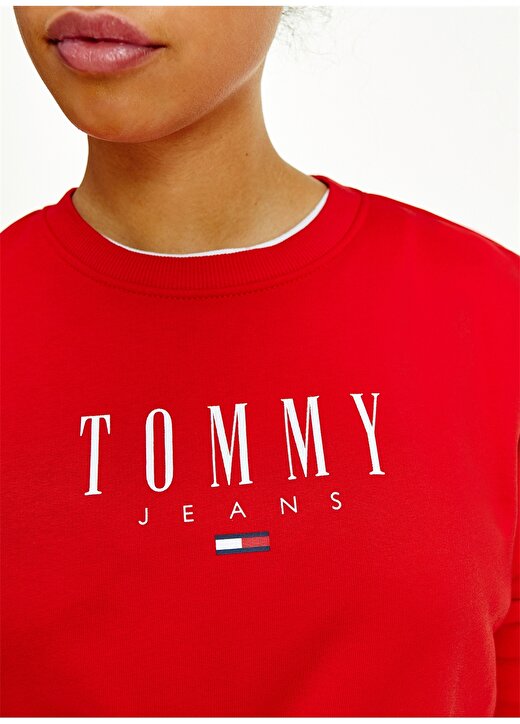 Tommy Jeans Kadın Kırmızı Sweatshırt 3