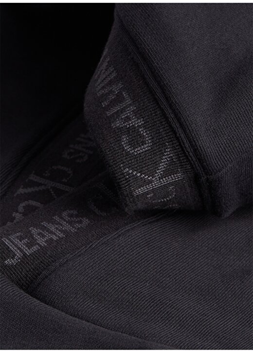 Calvin Klein Jeans Kapüşon Regular Fit Düz Erkek Siyah Sweatshirt J30J317043-BEH LOGO JACQUARD HOODIE 2