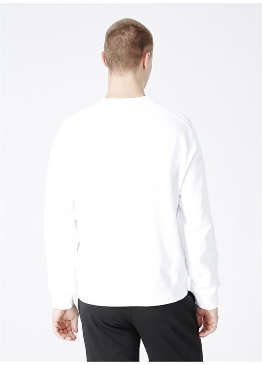 Calvin Klein Jeans Bisiklet Regular Fit Düz Erkek Beyaz Sweatshirt J30J318507-YAF UNISEX MICRO BRANDIN 3